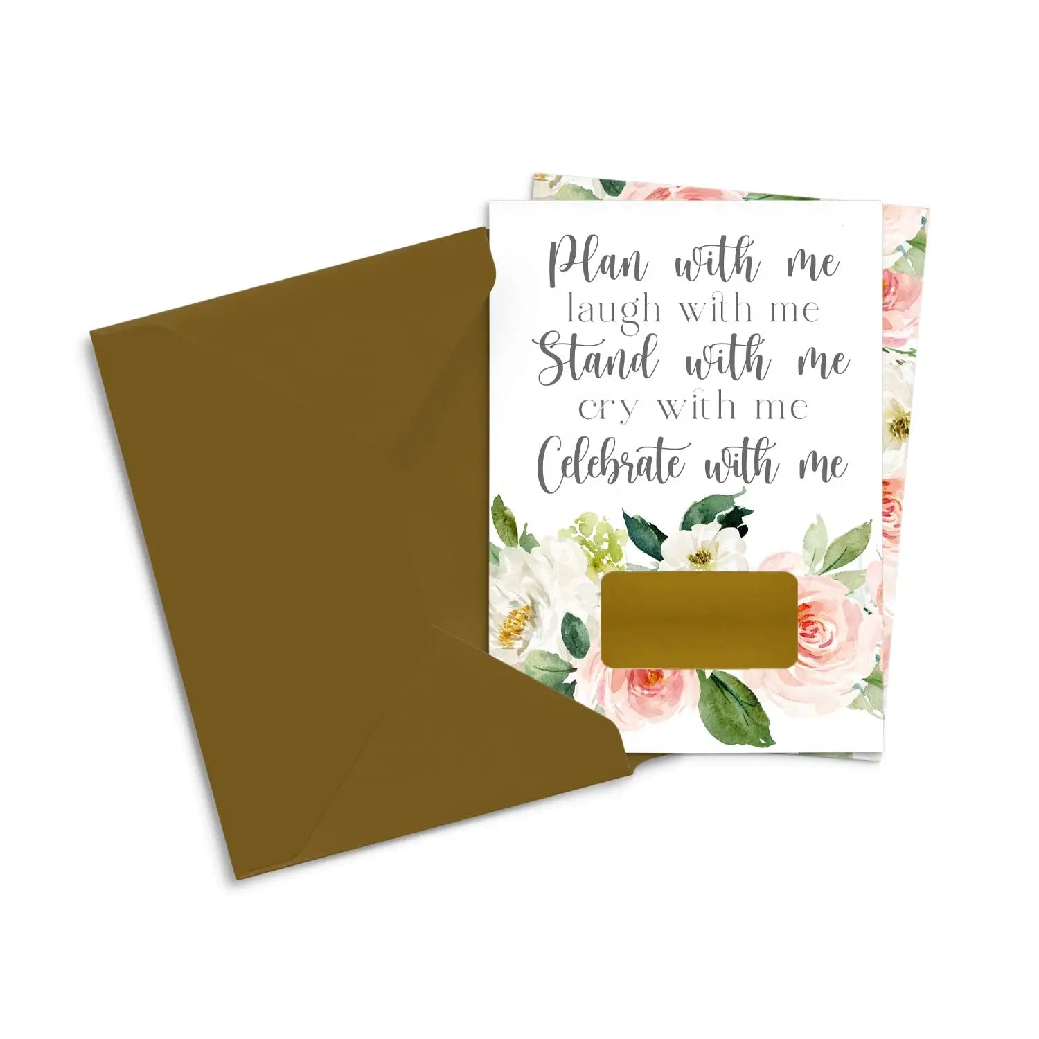 Graceful floral bridesmaid scratch-off cards (8-pack) - invitations