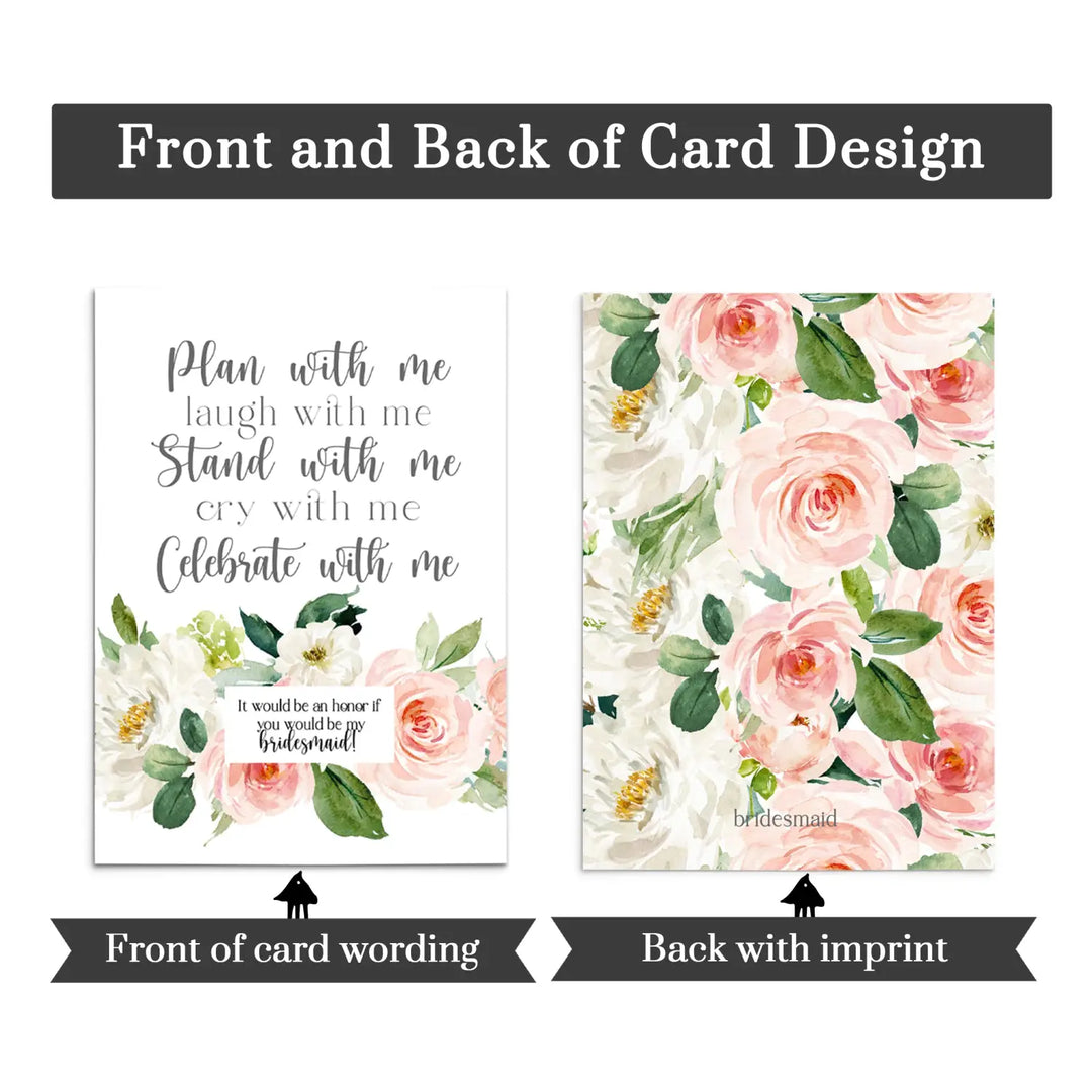 Graceful Floral Bridesmaid Scratch-Off Cards (8-Pack) - Paper Clever Party