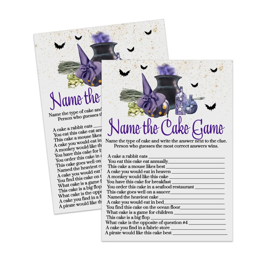 Halloween Bridal Shower Guess the Cake Game | Unique Wedding Reception Activity | Instant PDF Download - Paper Clever Party