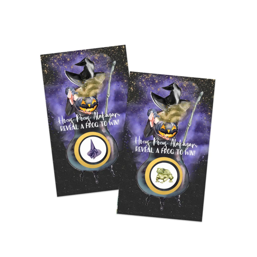 Halloween Cauldron Scratch Off Game Cards 30 Pack for Spooky Celebrations, Witchy Baby Showers, Haunted Weddings - Paper Clever Party