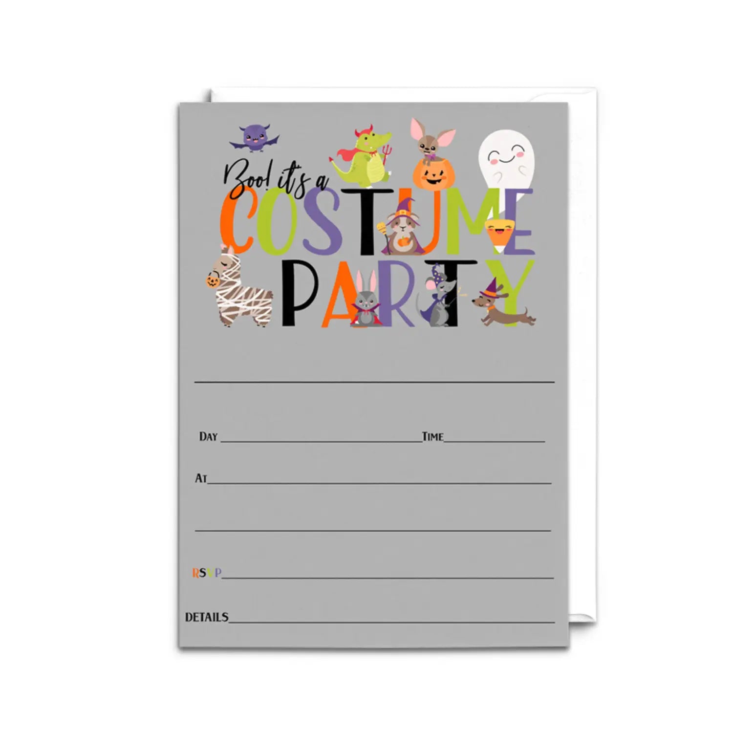 Halloween costume party invites - 25ct spooky fun 5x7 - invitations