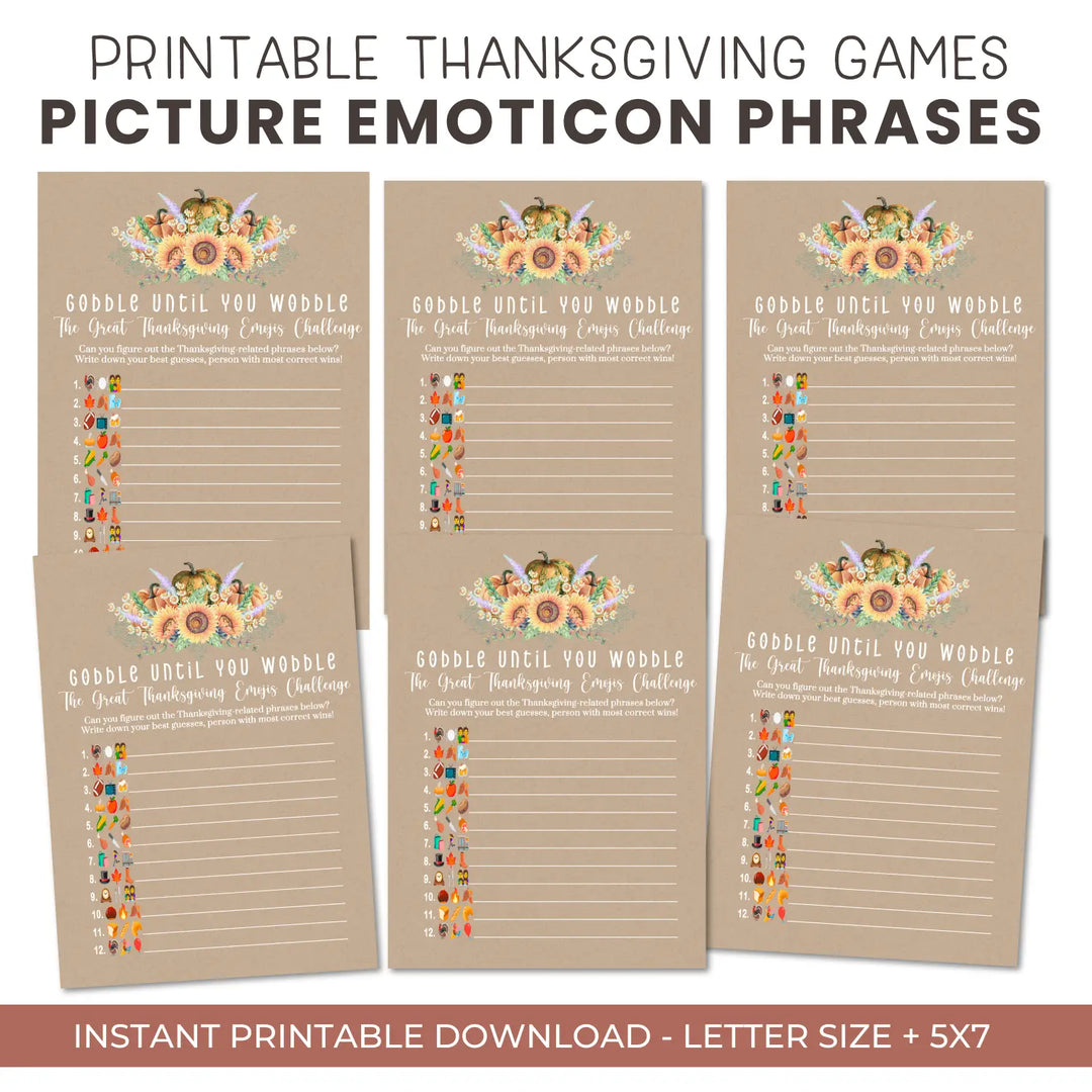 Harvesting thanksgiving game printable – picture guess digital download with answer key 5x7 cards instant family