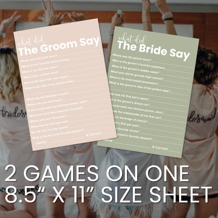 Heathered mauve bridal shower game bundle - instant download of 4 fun wedding games for a soft and whimsical