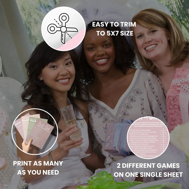 Heathered mauve bridal shower game bundle - instant download of 4 fun wedding games for a soft and whimsical