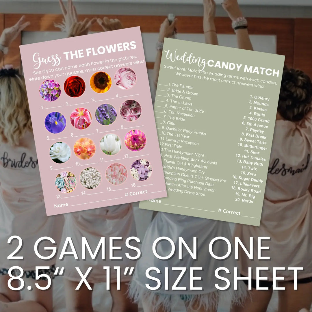 Heathered mauve bridal shower game bundle - instant download of 4 fun wedding games with answer keys - party