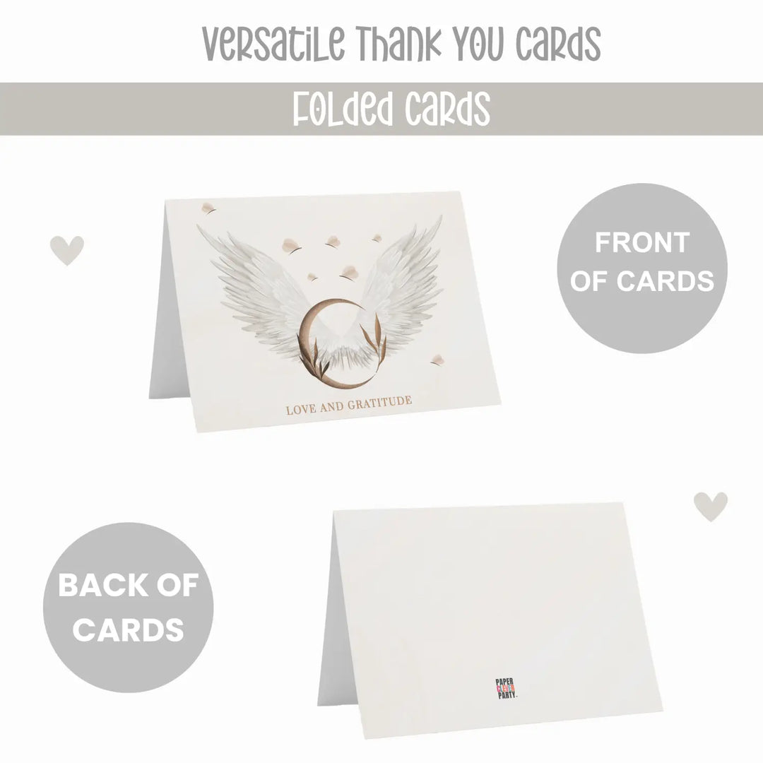 Heaven Sent Themed Thank You Cards with Envelopes (25 Pack) All Occasion Notecards - Paper Clever Party