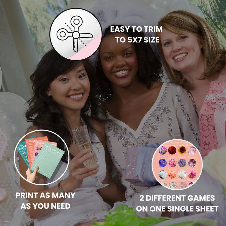 Himalayan bridal shower game bundle - instant download wedding games word song trivia candy matching guess the flowers