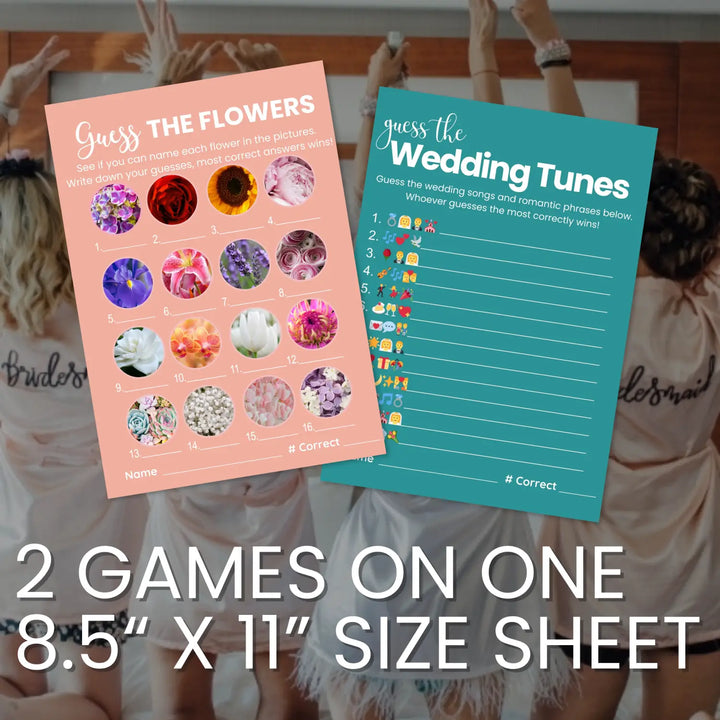 Himalayan bridal shower game bundle - instant download wedding games word song trivia candy matching guess the flowers
