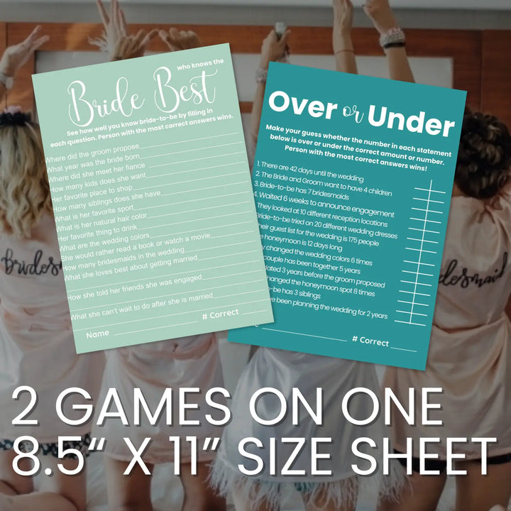 Himalayan bridal shower game printables - instant download wedding games - groom and bride say best over or under