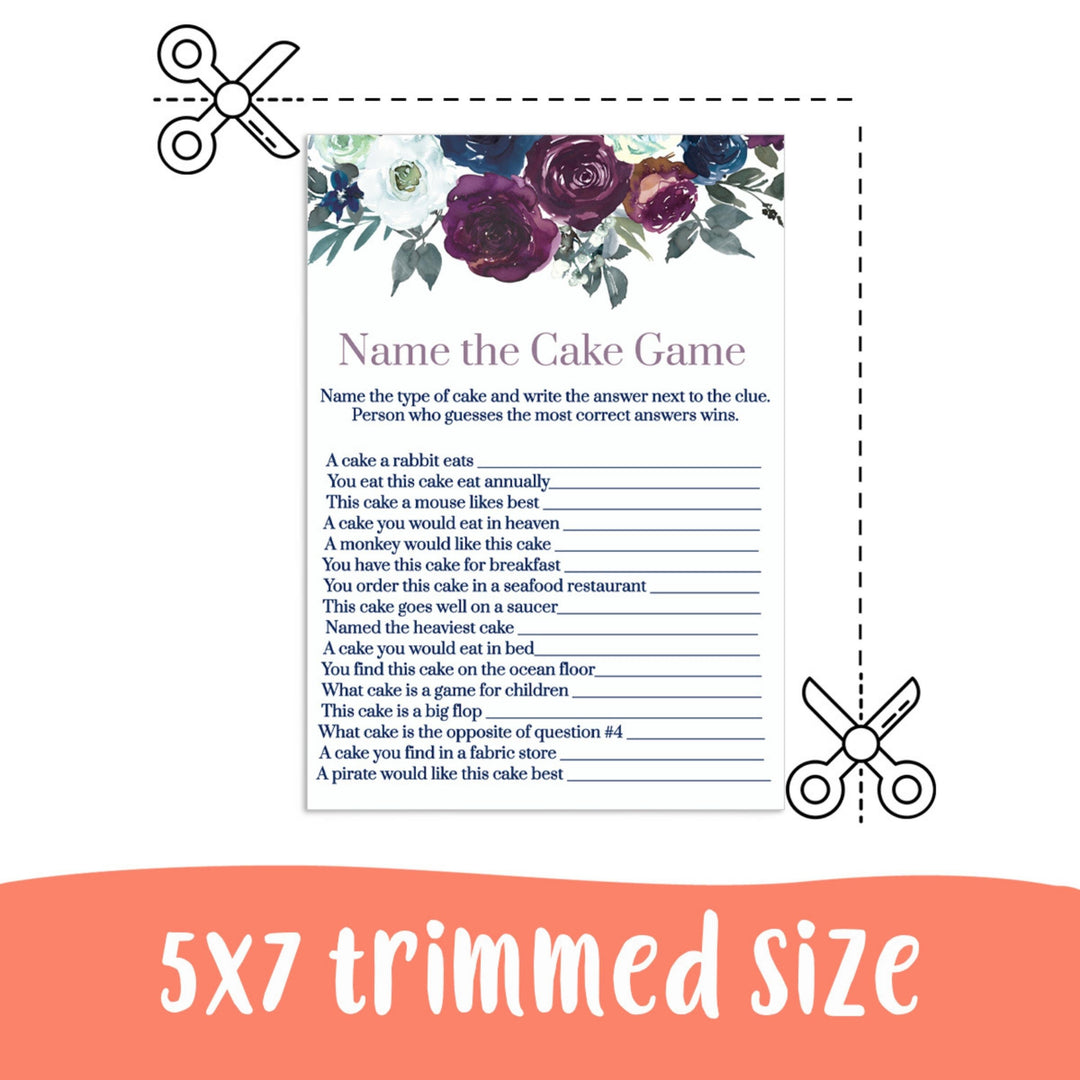 Rustic Floral Bridal Shower Guess the Cake Game - Instant PDF Download - Paper Clever Party