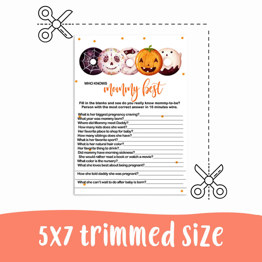 A Little Pumpkin Who Knows the Mommy Best Baby Shower Game  Printable PDF  Instant Digital Download for DIY Fun Halloween Sprinkle - Paper Clever Party