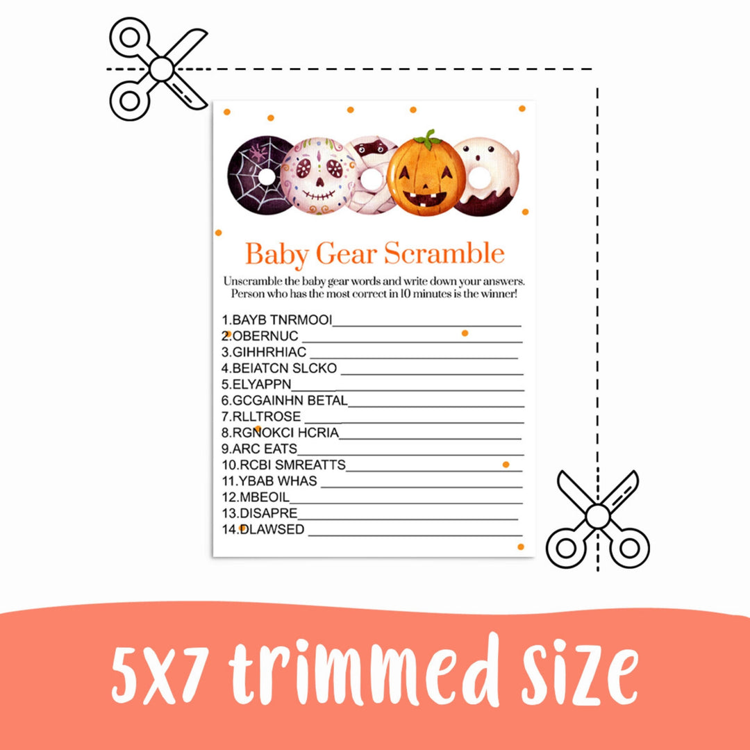 A Little Pumpkin Baby Shower Game Word Scramble Halloween Gender Reveal or Sprinkle Boy or Girl - Printable Digital Download Print Your Own - Paper Clever Party