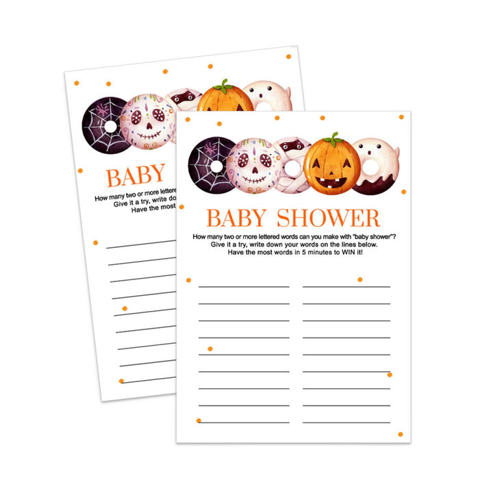 Printable Baby Shower Game - Little Pumpkin Word Challenge - Paper Clever Party