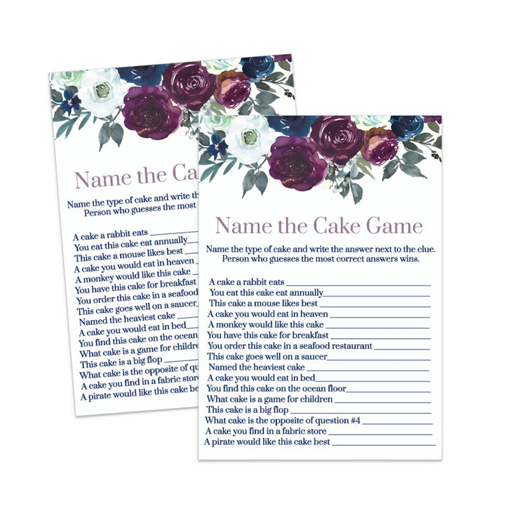 Rustic Floral Bridal Shower Guess the Cake Game - Instant PDF Download - Paper Clever Party