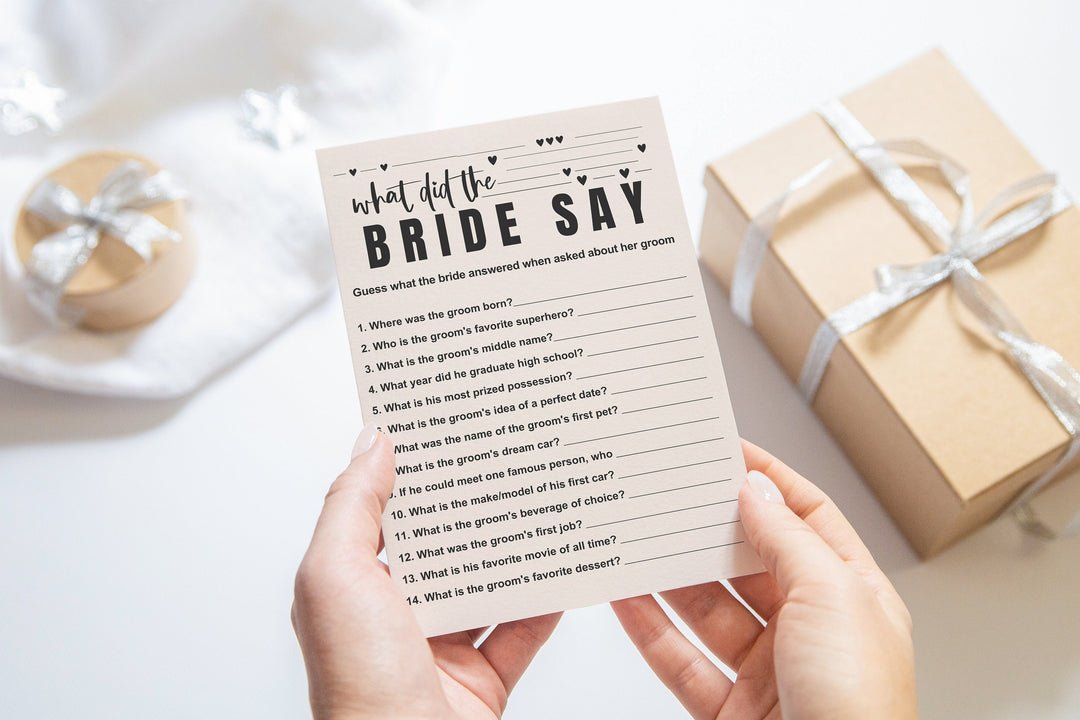 Printable 'He Said She Said' Bridal Shower Game - Bohemian Bliss Theme - Paper Clever Party