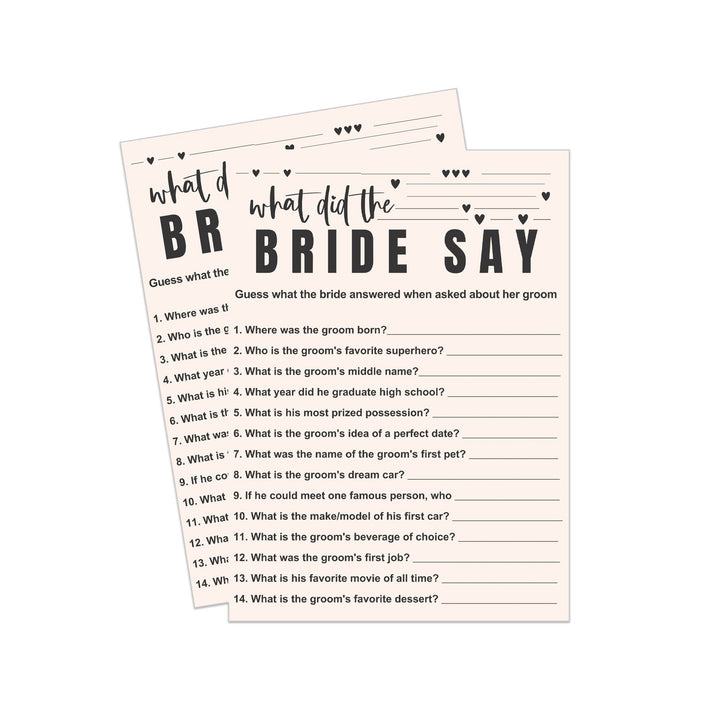 Printable 'He Said She Said' Bridal Shower Game - Bohemian Bliss Theme - Paper Clever Party