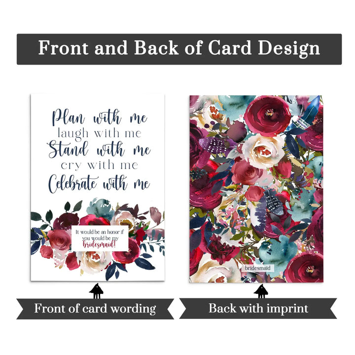 Indigo Floral Bridesmaid & Honor Scratch-Offs (7-Pack) - Invitations