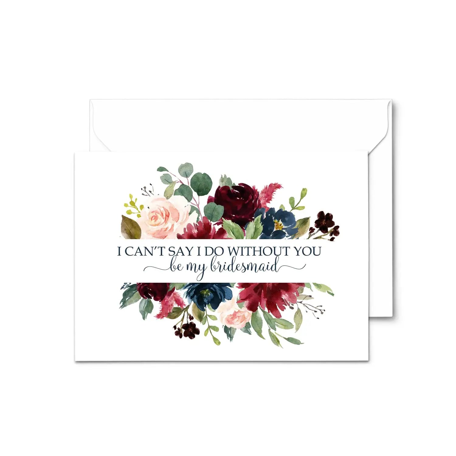 Indigo floral bridesmaid proposal cards (12-pack) - invitations
