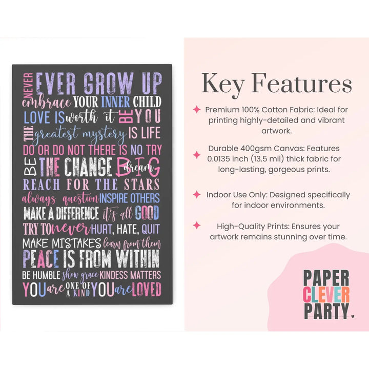 Inspirational Laughy Wall Canvas Art - Uplifting Quotes - Paper Clever Party