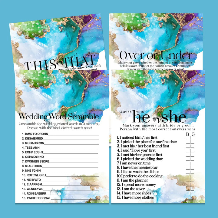 Jeweled bridal shower game instant download elegant watercolor printable fun for wedding celebrations pdf - party games