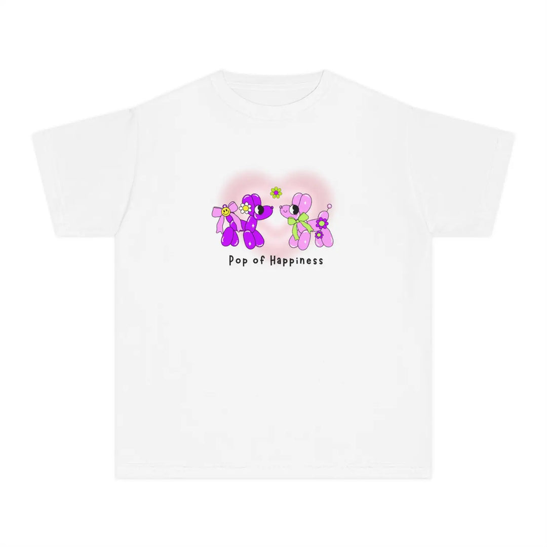 Kids graphic tee - pop of happiness colorful t-shirt cute back to school apparel birthday gift joyful shirt youth