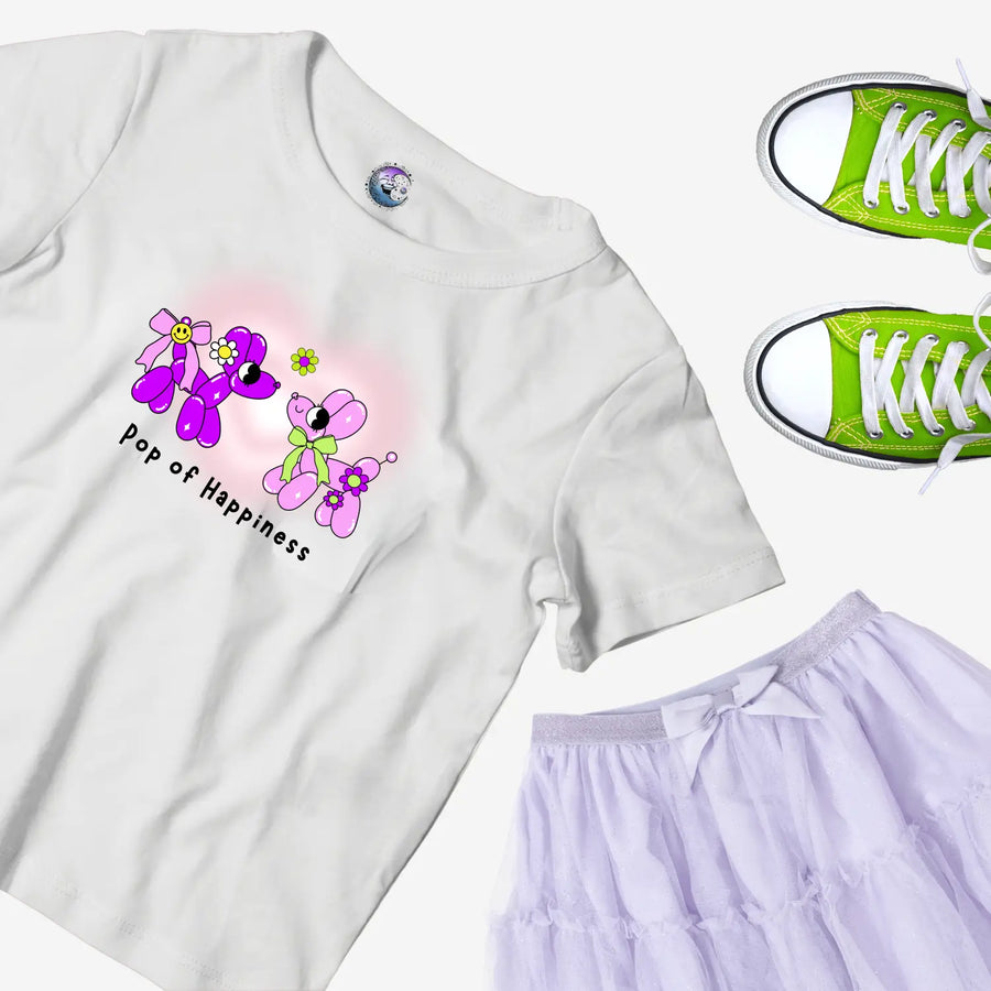Kids graphic tee - pop of happiness colorful t-shirt cute back to school apparel birthday gift joyful shirt youth