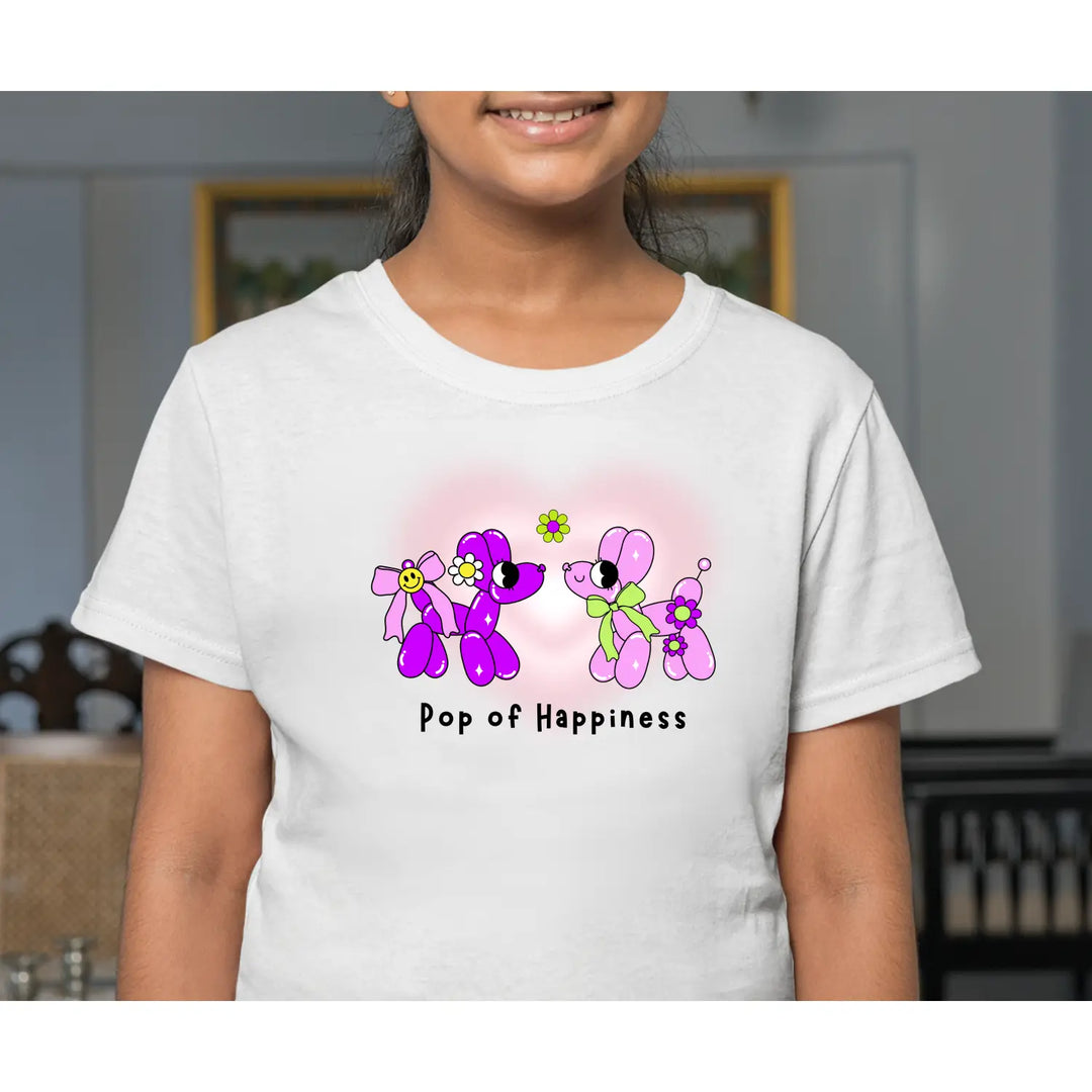 Kids graphic tee - pop of happiness colorful t-shirt cute back to school apparel birthday gift joyful shirt youth
