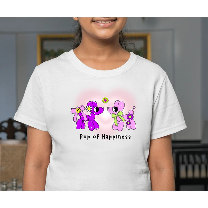 Kids graphic tee - pop of happiness colorful t-shirt cute back to school apparel birthday gift joyful shirt youth