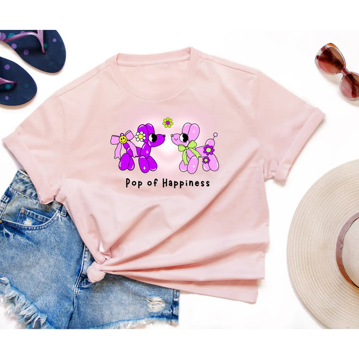 Kids graphic tee - pop of happiness colorful t-shirt cute back to school apparel birthday gift joyful shirt youth