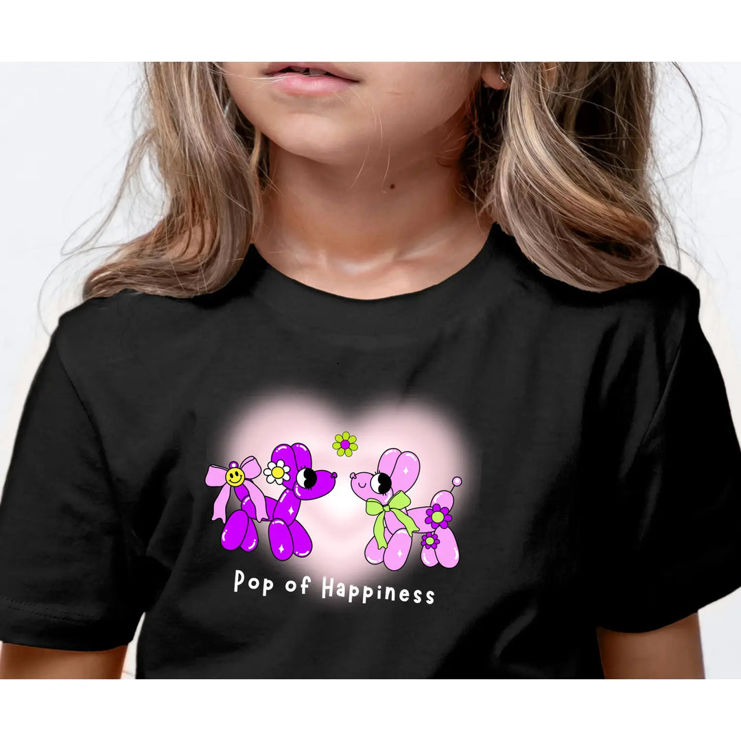 Kids graphic tee - pop of happiness colorful t-shirt cute back to school apparel birthday gift joyful shirt youth