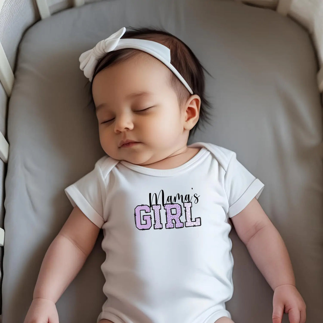 Lilac baby bodysuit with mama’s girl design infant clothing for shower gifts birthdays newborn parents gift mommy