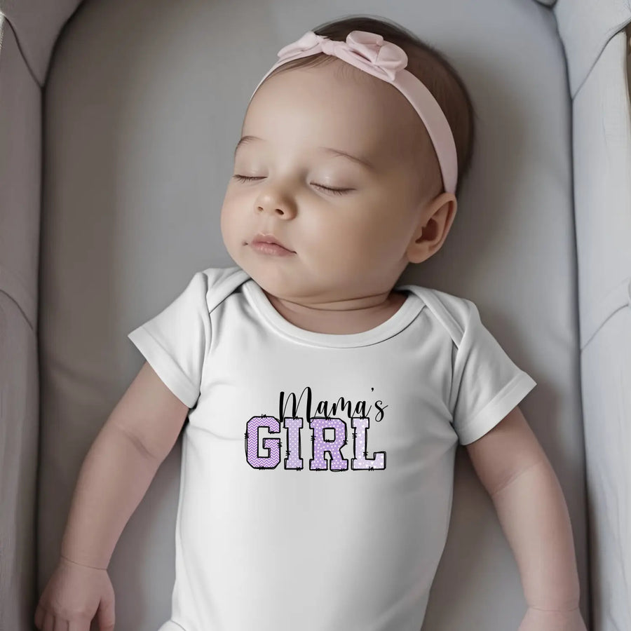Lilac baby bodysuit with mama’s girl design infant clothing for shower gifts birthdays newborn parents gift mommy