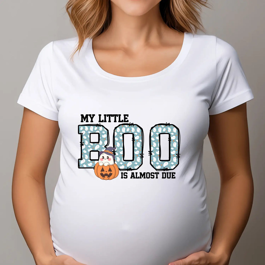 My little boo is almost due unisex softstyle t-shirt cute pregnancy announcement tee new mom gift baby shower present