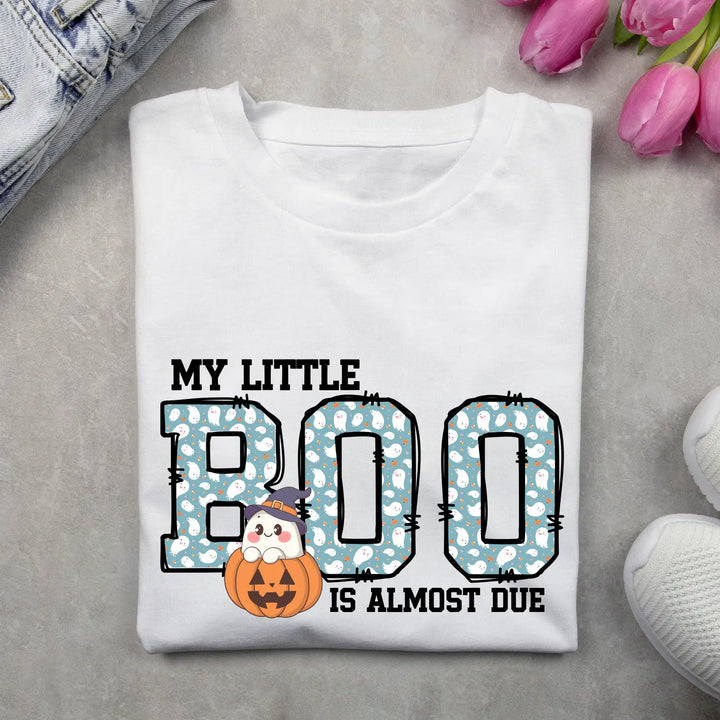 My little boo is almost due unisex softstyle t-shirt cute pregnancy announcement tee new mom gift baby shower present