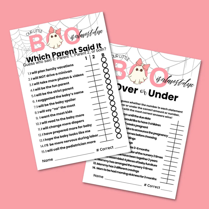 Our little boo baby shower games bundle – instant download printable activities halloween coed celebration fun &