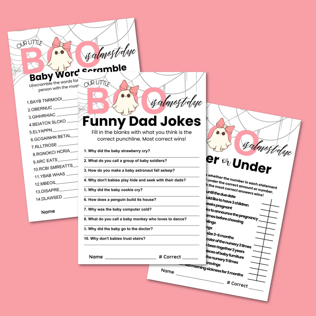 Our little boo baby shower games bundle – instant download printable activities halloween coed celebration fun &