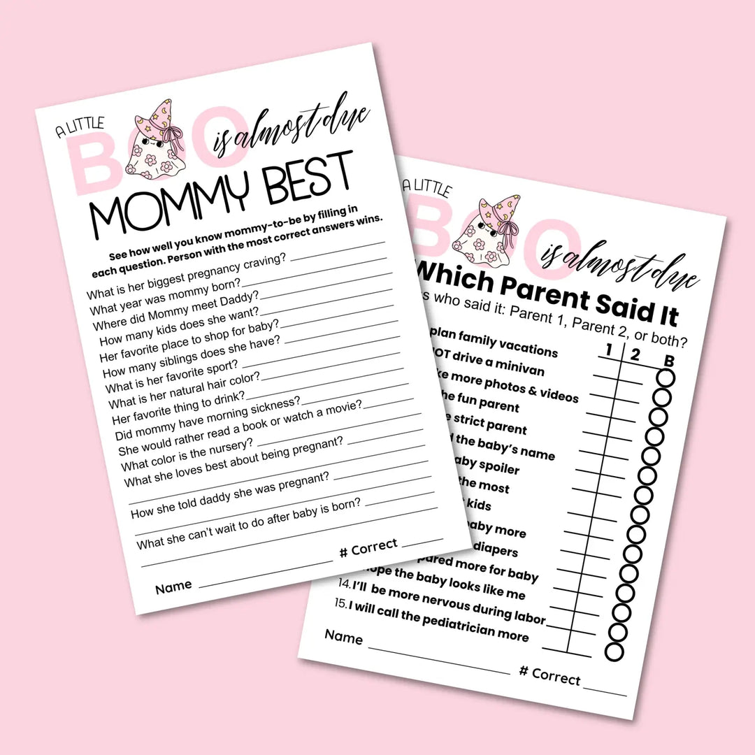 A little boo baby shower games bundle – instant download printable activities halloween coed celebration fun & keepsake