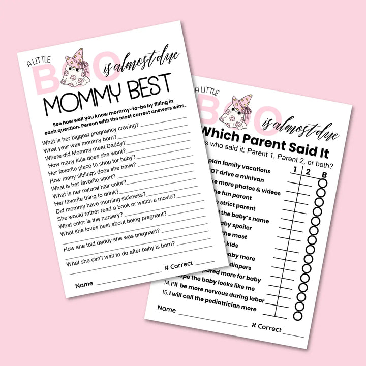 A little boo baby shower games bundle – instant download printable activities halloween coed celebration fun & keepsake