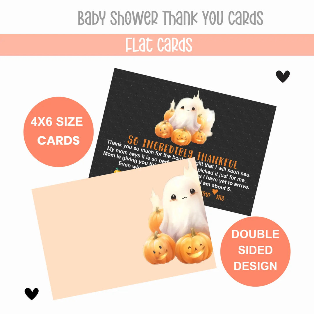 Little Boo Baby Shower Thank You Cards – Gender Neutral Prewritten Notes (Pack of 25) - Paper Clever Party