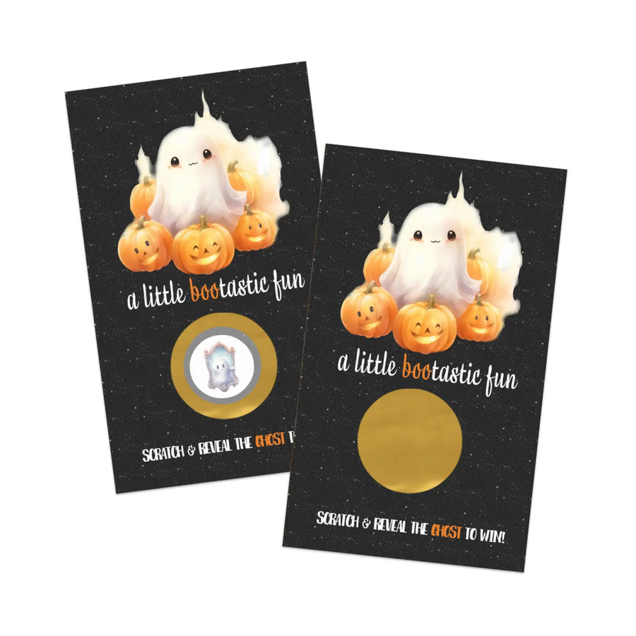 Little Boo Halloween Scratch Off Cards 30 Pack - Pumpkin Baby Shower Games, Boo-Tastic Favors - Paper Clever Party