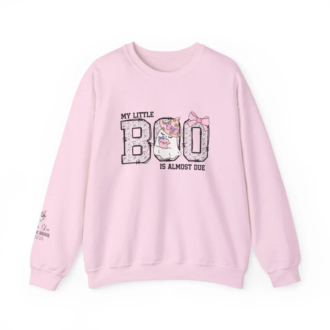 My little boo pregnancy sweatshirt maternity gift baby shower apparel cute mama halloween announcement pink - light / s