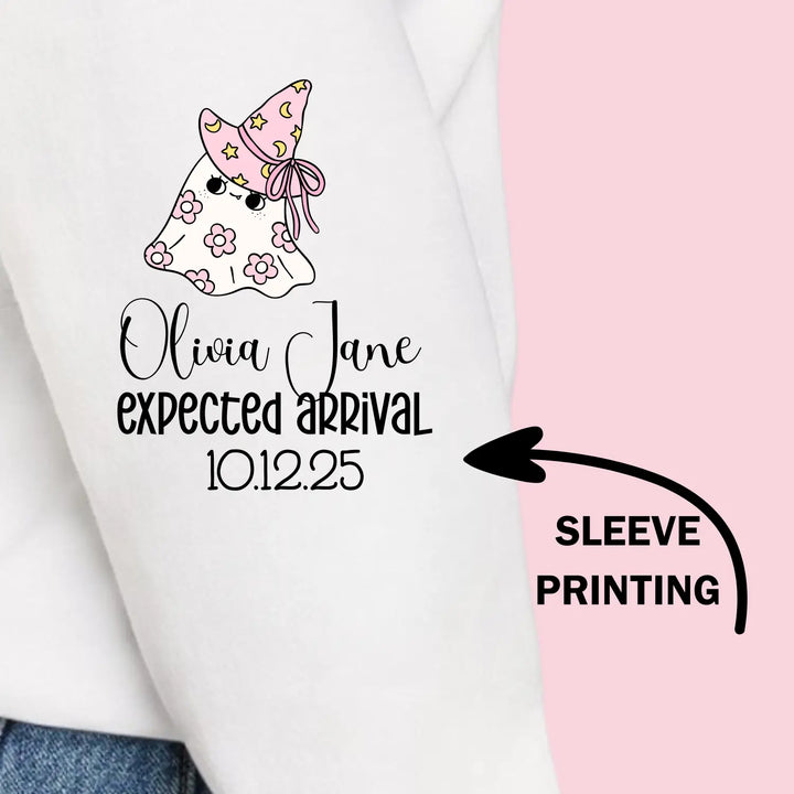 My little boo pregnancy sweatshirt maternity gift baby shower apparel cute mama halloween announcement pink