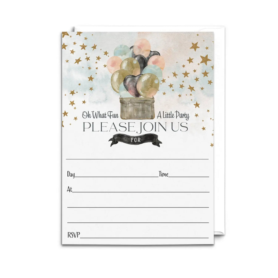 A little party invitations with envelopes 25 pack oh fun balloon design 5x7 blank cards for all occasions