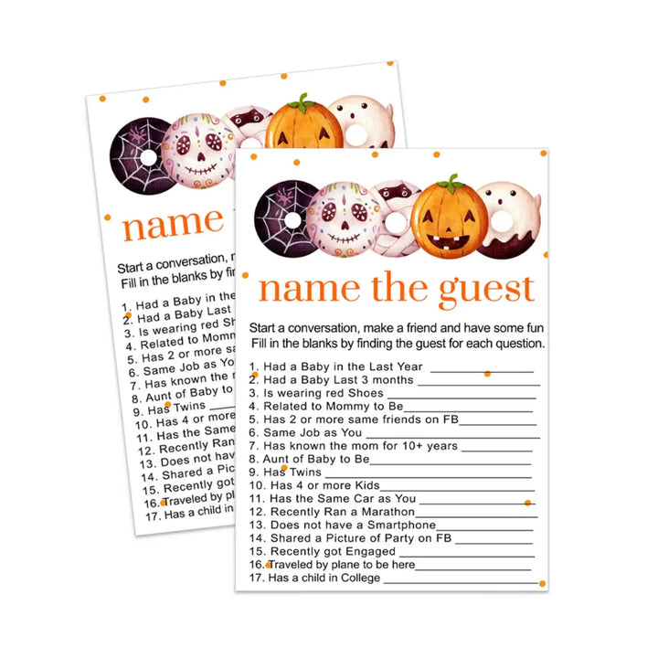 A Little Pumpkin Baby Shower Find the Guest Game Printable Digital Download Halloween - Paper Clever Party