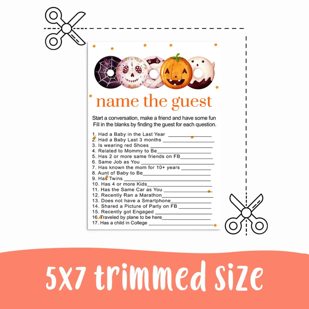 A Little Pumpkin Baby Shower Find the Guest Game Printable Digital Download Halloween - Paper Clever Party