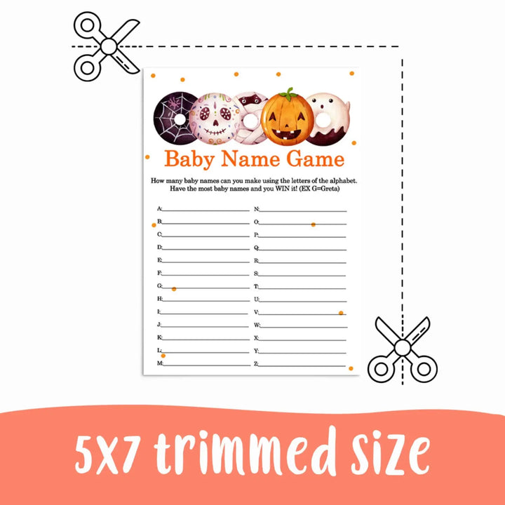 A Little Pumpkin Baby Shower Name Race Game Printable  PDF Download Halloween - Paper Clever Party