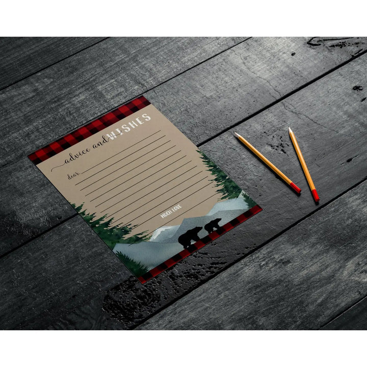 Lumberjack Theme Baby Shower Advice Cards - Paper Clever Party