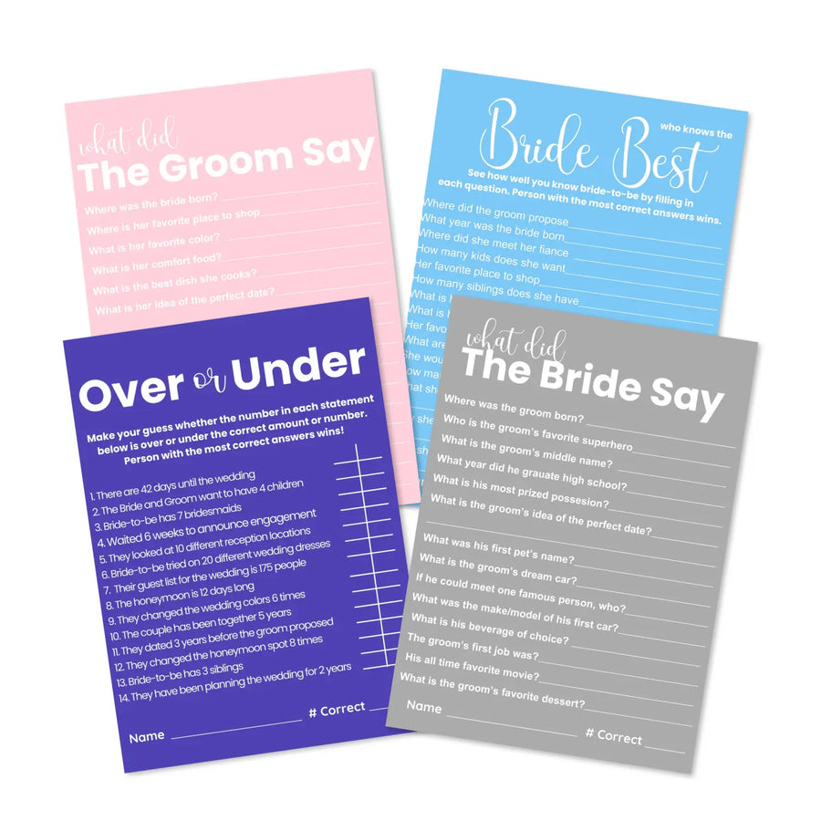 Luna moon bridal shower game bundle - instant download of 4 fun wedding games for a celestial celebration - party