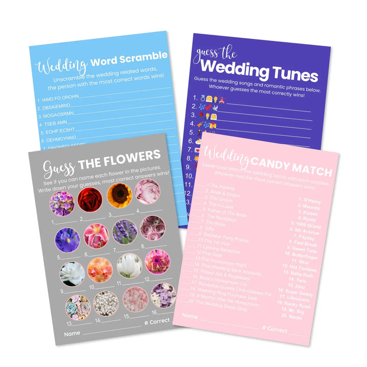 Luna moon bridal shower game bundle - instant download of 4 fun wedding games with answer keys - party