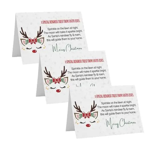 Magic reindeer food gift tags christmas party supplies kids holiday favors red and white bag labels 16 count - office